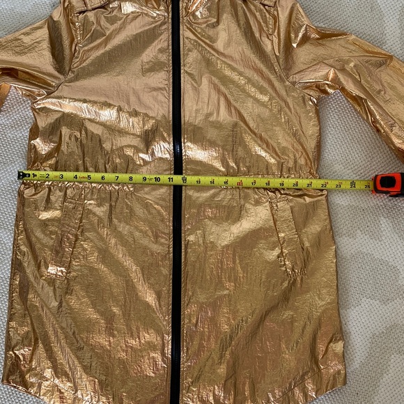 Sweet Rain brand! Metallic Gold/hint of rose Raincoat Size L - Picture 9 of 17